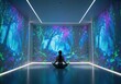 © Rian - Woman Meditating in Immersive Forest Environment Yoga Meditation Relaxation