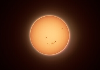 Wall Mural - Sun Surface with Sunspots Captured Through a Telescope