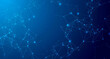 © Logo - Abstract blue background of connected dots and lines, futuristic design