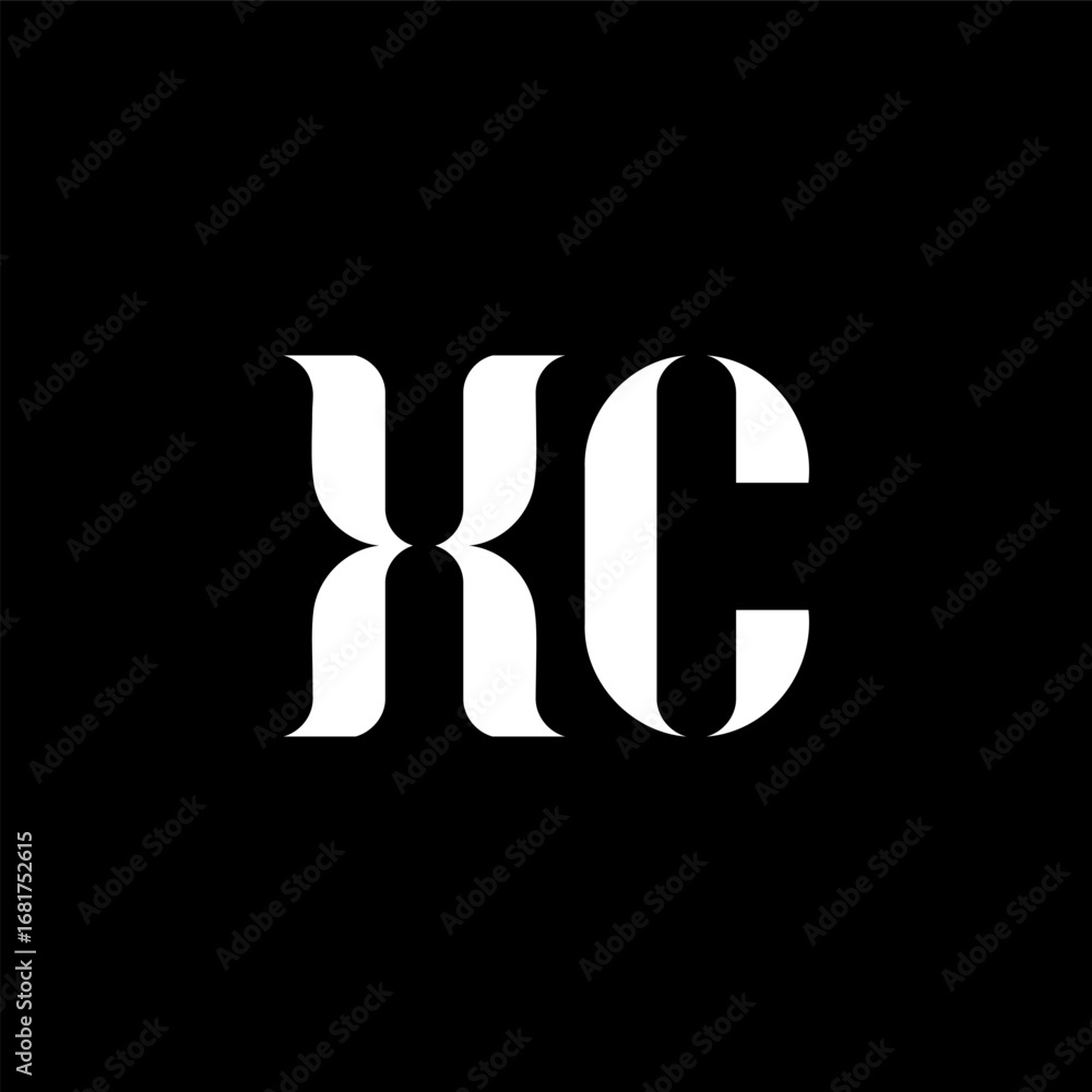 XC X C letter logo design. Initial letter XC linked circle uppercase ...