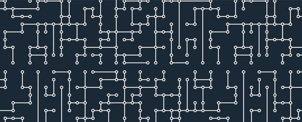 Wall Mural - abstract circuit technology concept background with particles