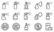 © Mahabub - Minimalist spray bottle and aerosol can icons for hygiene, sanitation, household cleaning, and product packaging design
