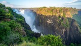 The majestic Victoria Falls and the bridge, a natural wonder and engineering marvel