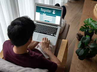 Wall Mural - online registration form for modish form filling on the internet website