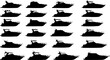 © Anomal - set of Yacht motor boat nautical silhouette vector collection