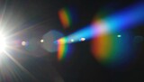 Light Leak Overlay with Rainbow Glow and Film Grain Effect