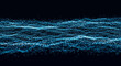 © Iqbal - Abstract blue wave pattern with interconnected dots and lines on dark background