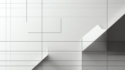 Wall Mural - abstract monochromatic geometric composition: shades of white and gray