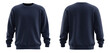 © Triple - Front and back view of a navy blue crew neck sweatshirt (1)
