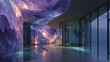 © Nattapol - premium holographic data exploration hub, curved glass panels, glowing neural network visualizations, cinematic uncommon perspective