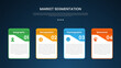 © maslakhatul - market segmentation infographic template with creative box container with strong upper position dark background style with 4 point for slide presentation