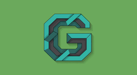Wall Mural - geometric letter g design.