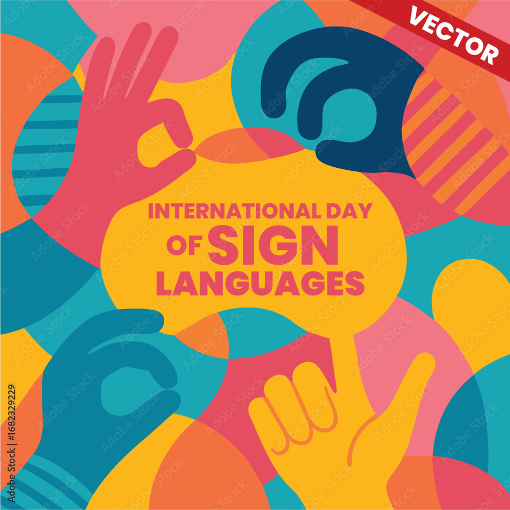 Vector de Stock International Day of Sign Languages: Sign Languages as ...