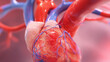 © SMART.art - A close-up illustration of healthy heart anatomy highlighting the intricate structure of arteries and veins, using vibrant colors to illustrate blood flow and educate viewers on the significance of ma