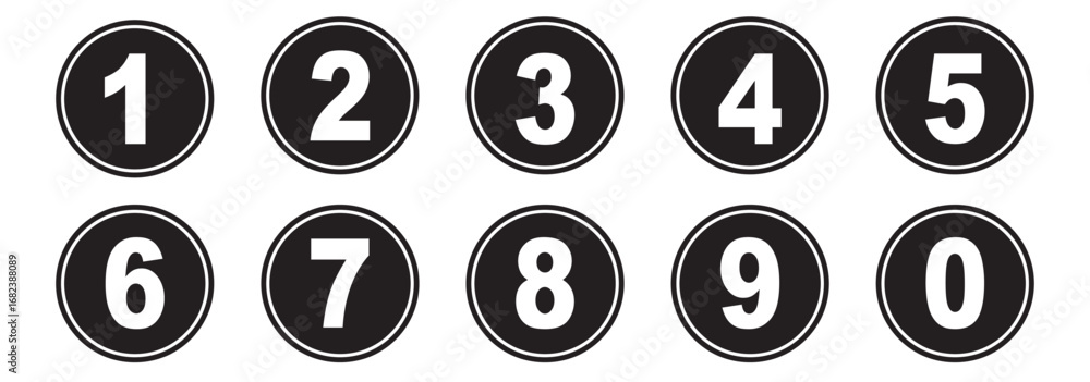 Point Numbering Colorful bullet point icons from 1 to 10 in modern circular design ...