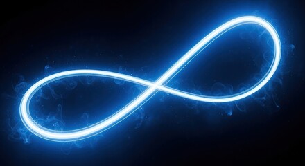 Glowing Blue Infinity Symbol on Dark Background