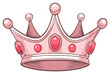 © Олександр Лисак - Pink Princess Crown with Jewels, Cartoon Illustration, Regal Symbol, Royalty, Celebration Icon