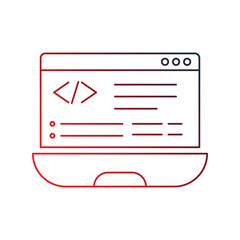 Wall Mural - Programming gradient outline icon with white background vector stock illustration