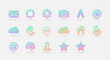 © Anam - Pastel gradient icon set vector graphic design elements for web and ui design with modern style
