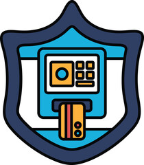 Canvas Print - A blue shield with a yellow card on it