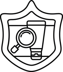 Canvas Print - A shield with a magnifying glass on it