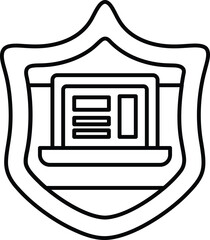 Canvas Print - A shield with a laptop on it