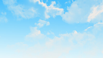 Wall Mural - a view from below of large white clouds in the blue sky. vector illustration.