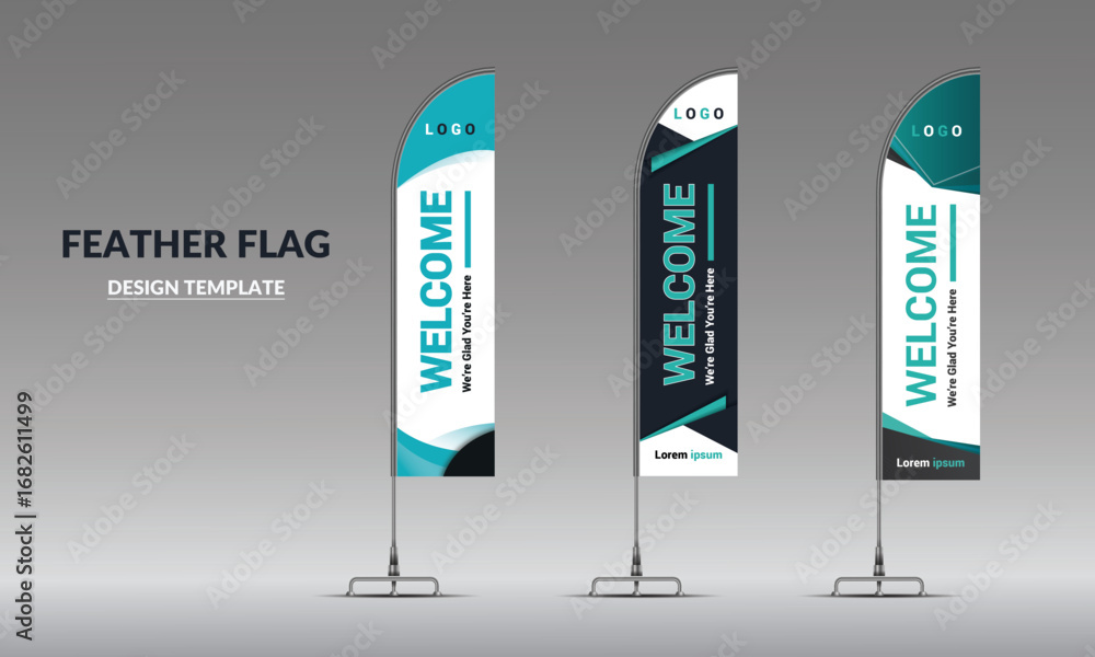 Corporate Business wave feather flag design Stock Vector | Adobe Stock