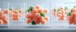 © Hryhor Denys - Molecular structures with green and orange cells contained in clear cubic containers, symbolizing synthetic biology advancements.