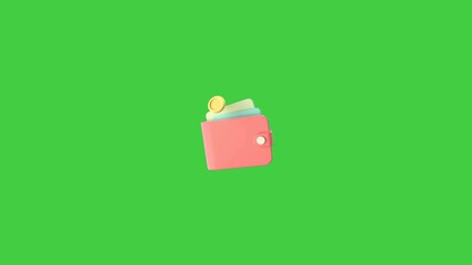 Greenscreen Animated 3d Pink Wallet