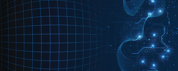 Wall Mural - abstract circuit internet technology for business concept background
