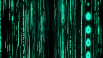 Digital Matrix Stream Background with binary code animation and data flow effect