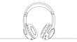 © Ai_Images - Wireless headphones line art illustration