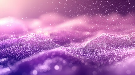 Wall Mural - purple and pink abstract wave pattern with glittering particles.