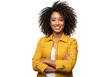 © Songpong - Woman smiling with arms crossed wearing jacket on transparent background