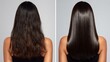© Kristina - Before and after hair transformation on woman with long dark hair