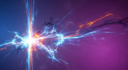 Abstract cosmic energy burst with vibrant color gradients creates a dynamic effect