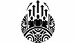 © Photo Magic - Black and white illustration of three people with arrows in a decorative circle design element silhouette