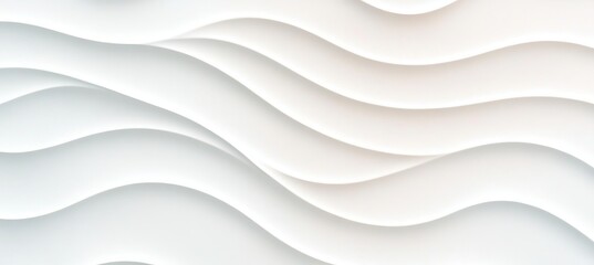 Canvas Print - elegant modern white wavy wall texture background featuring subtle shadows for stylish interiors