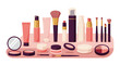 © Maureen - Flat makeup collection with cosmetics and beauty products in pastel shades