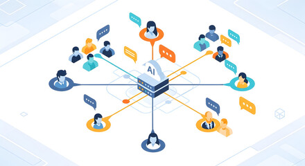 AI Network Connecting People and Information.