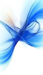 Wall Mural - Tranquil Blue Waves Gracefully Flowing on a White Canvas, Capturing Serenity and Artistic Elegance