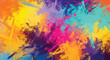 © Amie - Adobe illustrator artwork vector illustration of vibrant abstract brush strokes in bold colors, dynamic textures, and energetic composition