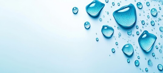 Wall Mural - Close-Up of Water Droplets on a Pristine Surface, Capturing Freshness and Clarity in Detail