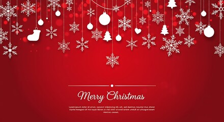 Wall Mural - Festive white seamless snowflake border isolated on red background, Vector illustration, merry xmas snow flake header,Christmas design for postcard or greeting card. banner, wallpaper or backdrop
