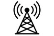 © Habibul - Black and White Antenna Tower Illustration for Communication