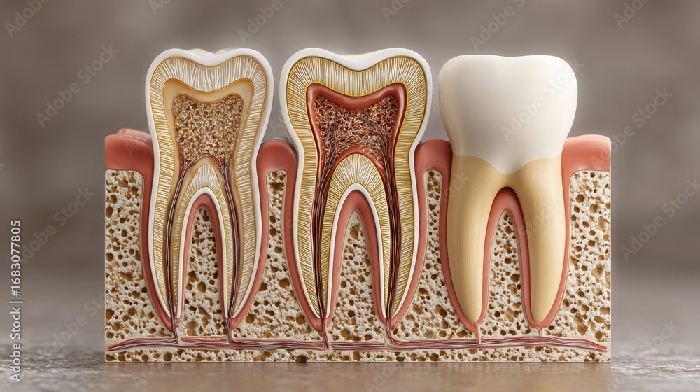 National Dental Hygiene Month. Medical illustration of tooth decay ...
