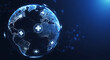 © KBTO - A futuristic digital design of a global healthcare network, connecting the world with glowing medical symbols