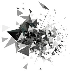 Abstract geometric explosion with triangles and lines design