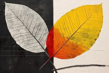 Canvas Print - minimal simple leaf art plant tree.